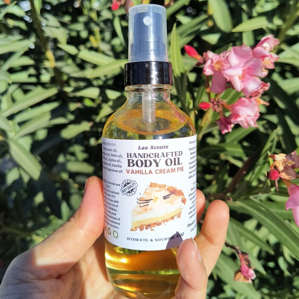 Handcrafted Vanilla Cream Pie Body Oil Body Juice Mist Sprayer Skin Care #GRWM